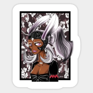 glam fran in bunny magical cosplay art in ecopop floral design Sticker